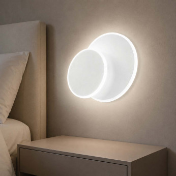 Ideal lux Applique a led con struttura rotonda in alluminio e diffusore in acrilico Pouche