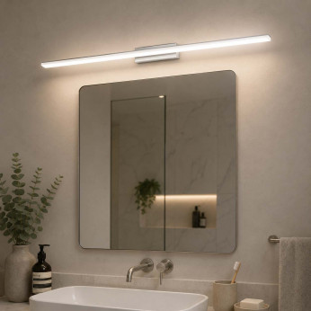 Ideal lux Applique a led da parete struttura lunga in metallo e diffusore satinato Riflesso