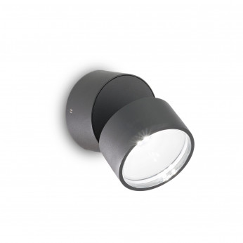 Ideal lux Applique da esterno a led in alluminio e diffusore orientabile in vetro Omega