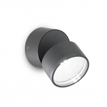 Ideal lux Applique da esterno a led in alluminio e diffusore orientabile in vetro Omega