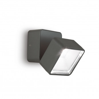 Ideal lux Applique da esterno a led in alluminio e diffusore quadrato orientabile in vetro Omega