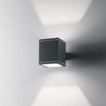 Ideal lux Applique da esterno in alluminio con doppio diffusore quadrato in vetro pirex Snif