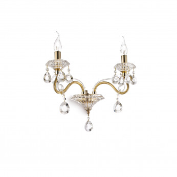 Ideal lux Applique da parete classica con bracci in vetro e pendagli in cristallo Negresco