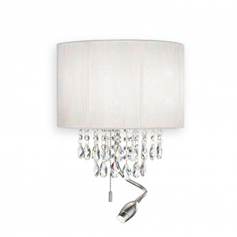 Ideal lux Applique da parete classica con paralume in pvc e pendagli in cristallo molato Opera