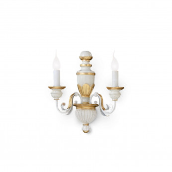 Ideal lux Applique da parete classica con struttura in resina e bracci in metallo Firenze