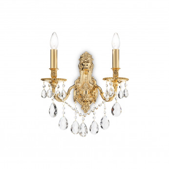 Ideal lux Applique da parete classica in metallo pendagli ottagonali e tondi in cristallo Gioconda