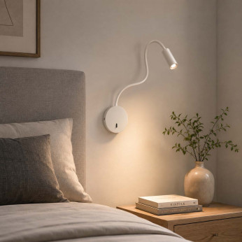 Ideal lux Applique da parete con diffusore a braccio orientabile Focus