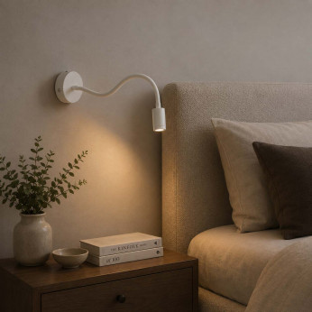 Ideal lux Applique da parete con diffusore a braccio orientabile lungo Focus