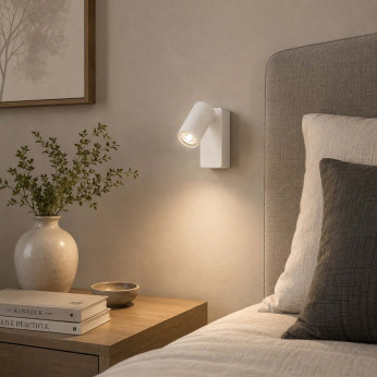 Ideal lux Applique da parete con struttura in alluminio con diffusore rotondo orientabile Rudy
