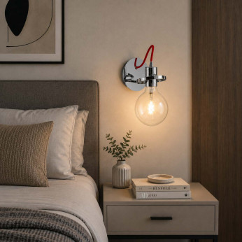 Ideal lux Applique da parete in metallo con diffusore in vetro orientabile Radio