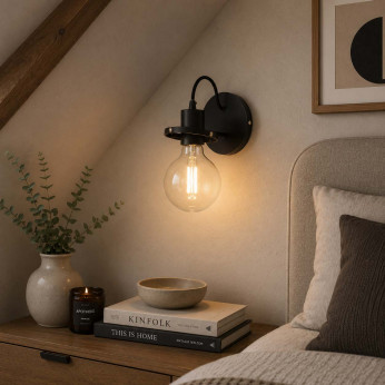 Ideal lux Applique da parete in metallo con diffusore in vetro orientabile Radio
