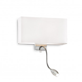 Ideal lux Applique da parete moderna con struttura in metallo e paralume in tessuto Hotel