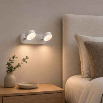 Ideal lux Applique moderna con struttura in metallo e 2 diffusori a led orientabili Oby