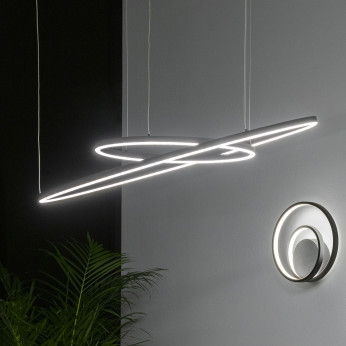Ideal lux Lampadario moderno in alluminio con diffusore rotondo a led d.90 Oracle Slim Round