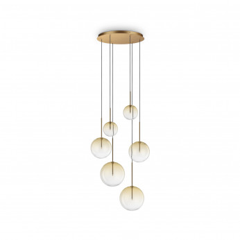 Ideal lux Lampada a sospensione con struttura metallo rotonda e 6 diffusori in vetro Equinoxe