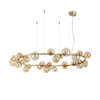 Ideal lux Lampada a sospensione gigante struttura in metallo e 30 diffusori in vetro Perlage