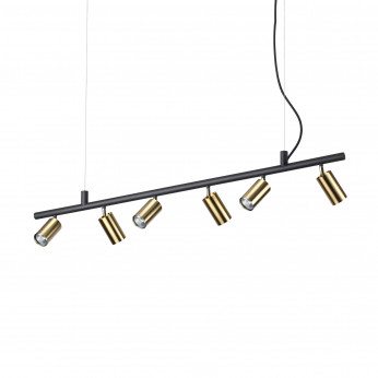 Ideal lux Lampada a sospensione grande con 6 faretti orientabili Dynamite