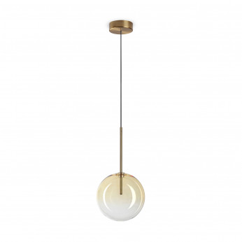 Ideal lux Lampada a sospensione in metallo e diffusore in vetro rotondo medio Equinoxe