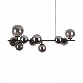 Ideal lux Lampada a sospensione lineare struttura in metallo e 10 diffusori in vetro Perlage