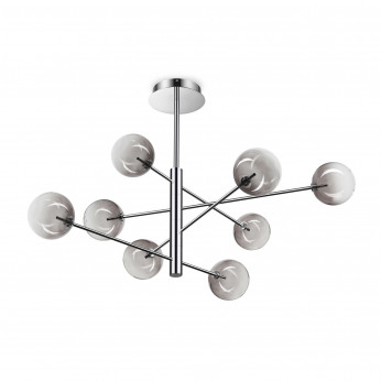 Ideal lux Lampada a sospensione media con struttura metallo e 8 diffusori in vetro Equinoxe