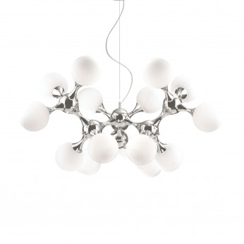 Ideal lux Lampada a sospensione moderna in metallo con 15 diffusori in vetro acidato Nodi