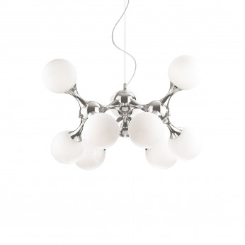 Ideal lux Lampada a sospensione moderna in metallo con 9 diffusori in vetro acidato Nodi