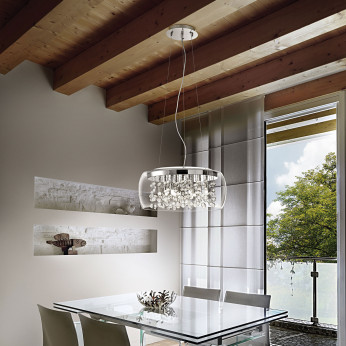 Ideal lux Lampadario moderno con diffusore in vetro con sfere pendenti Audi-80