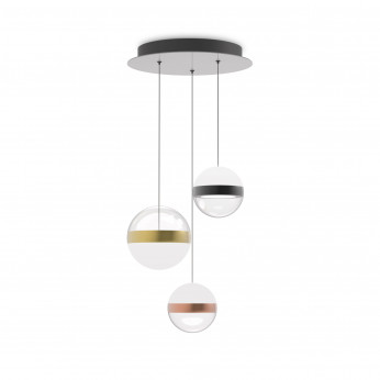 Ideal lux Lampada a sospensione piccola rotonda con 3 diffusori in acrilico Galaxy