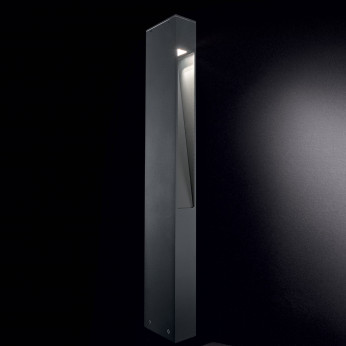 Ideal lux Lampione da giardino con struttura in alluminio e diffusore in vetro Mercurio