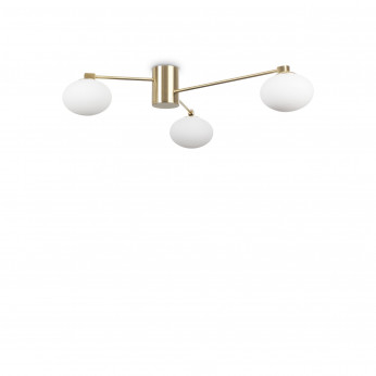Ideal lux Lampada da soffitto con bracci lunghi in metallo e 3 diffusori in vetro Hermes