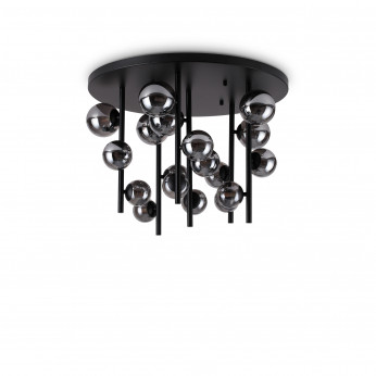 Ideal lux Lampada da soffitto grande con struttura in metallo e 18 diffusori in vetro Perlage