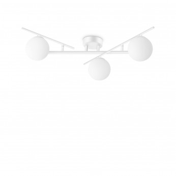 Ideal lux Lampada da soffitto in metallo con 3 diffusori in vetro posizionabili Atlas