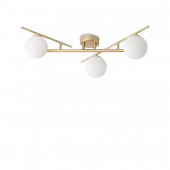 Ideal lux Lampada da soffitto in metallo con 3 diffusori in vetro posizionabili Atlas