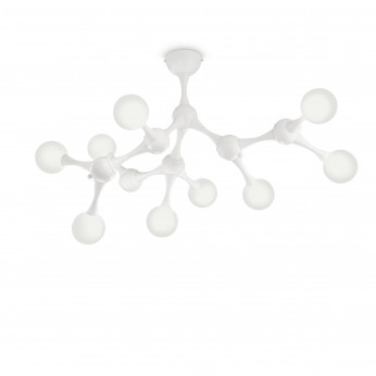Ideal lux Lampada da soffitto moderna grande struttura in metallo e 9 diffusori in vetro Nodino
