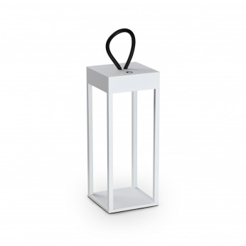Ideal lux Lampada da tavolo a led senza fili in alluiminio e diffusore in vetro Enya