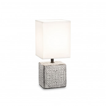 Ideal lux Lampada da tavolo struttura in ceramica e diffusore in tessuto Kalì