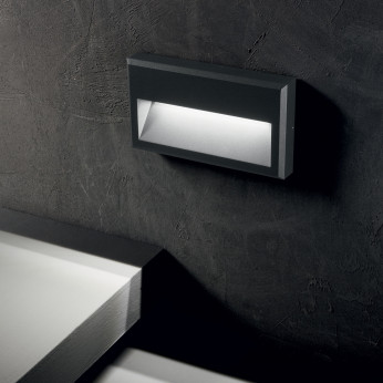 Ideal lux Lampada segnapassi da esterno a led con struttura in alluminio rettangolare Febe