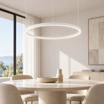 Ideal lux Lampadario a led con diffusore rotondo in alluminio e acrilico Oracle Slim Round