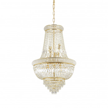 Ideal lux Lampadario classico con struttura in metallo e elementi in cristallo Dubai