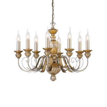 Ideal lux Lampadario classico grande struttura in resina e 8 bracci in metallo Firenze