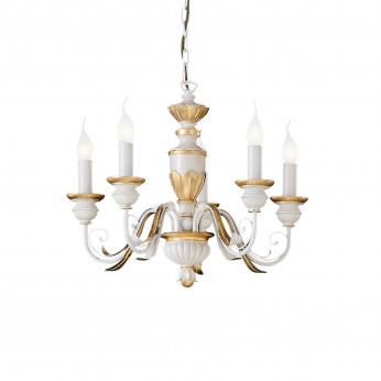 Ideal lux Lampadario classico struttura in resina e 5 bracci in metallo Firenze