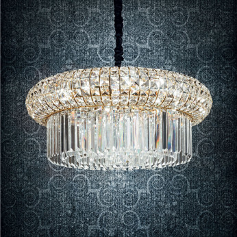 Ideal lux Lampadario dal design elegante con elementi decorativi in cristallo Nabucco