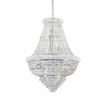 Ideal lux Lampadario grande classico con struttura in metallo e elementi in cristallo Dubai