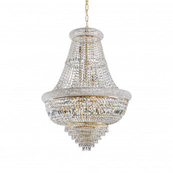 Ideal lux Lampadario grande classico con struttura in metallo e elementi in cristallo Dubai
