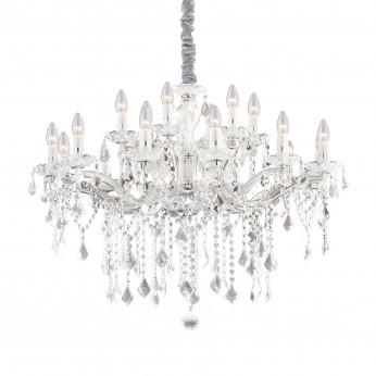Ideal lux Lampadario grande in metallo con elementi decorativi in vetro e cristallo Florian