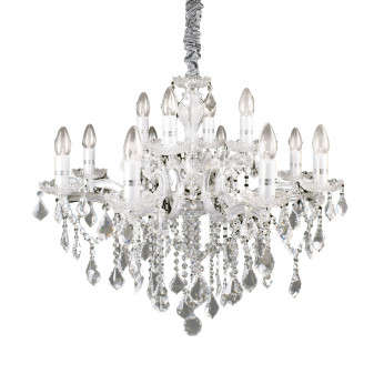 Ideal lux Lampadario medio in metallo con elementi decorativi in vetro e cristallo Florian