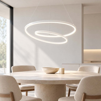 Ideal lux Lampadario moderno a LED con diffusore a spirale in alluminio Oz