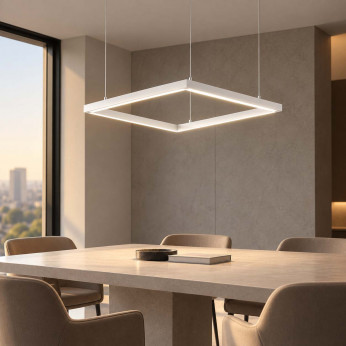 Ideal lux Lampadario moderno a led con diffusore quadrato Oracle Slim Square
