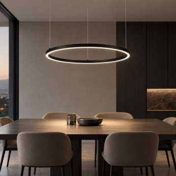 Ideal lux Lampadario moderno con diffusore a cerchio a led d.50 Oracle Slim Round
