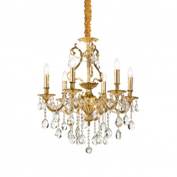 Ideal lux Lampadario piccolo con struttura in metallo e pendagli in cristallo molato Gioconda